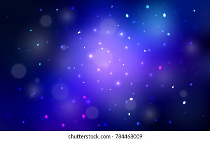 Dark Pink, Blue vector cover with beautiful snowflakes. Decorative shining illustration with snow on abstract template. The pattern can be used for new year leaflets.