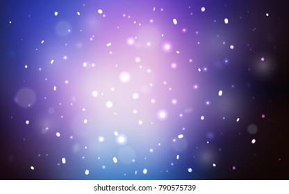 Dark Pink, Blue vector cover with beautiful snowflakes. Blurred decorative design in xmas style with snow. The pattern can be used for new year leaflets.