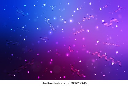 Dark Pink, Blue vector cover with happy holiday ribbons. Decorative shining illustration with ribbons on abstract template. Beautiful design for your business advert of anniversary.