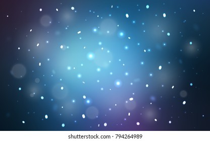Dark Pink, Blue vector cover with beautiful snowflakes. Decorative shining illustration with snow on abstract template. The pattern can be used for new year leaflets.