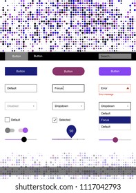 Dark Pink, Blue vector design ui kit with dots. Decorative ui kit design in abstract style with colorful dots. This template you can use for websites.