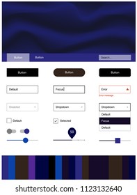 Dark Pink, Blue vector design ui kit with curved circles. Colorful illustration in abstract memphis style with gradient. Modern template for your landing page.