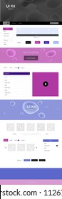 Dark Pink, Blue vector design ui kit with curved circles. Modern gradient abstract illustration with bandy lines. Beautiful layout for websites, landing pages.