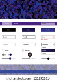 Dark Pink, Blue vector design ui kit with dots. Beautiful ui ux kit with colorful dots in its header. This sample is for your website.