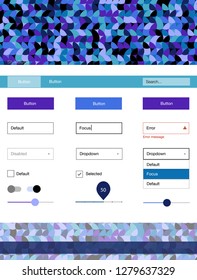 Dark Pink, Blue vector design ui kit with dots. Colorful Style guide with circles on abstract background. Beautiful layout for websites, landing pages.