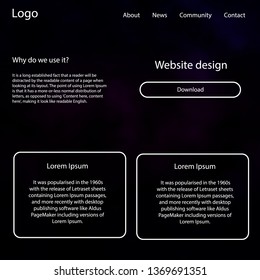 Dark Pink, Blue vector design ui kit with universe stars. Beautiful ui ux kit with colorful sky in its header. This template you can use for websites.