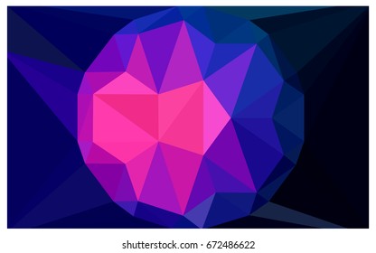 Dark Pink, Blue vector diamond Pattern. Geometric Gemstone sample. Repeating template with a gem in center. Jewelry gems texture for your design. Pattern can be used for background.