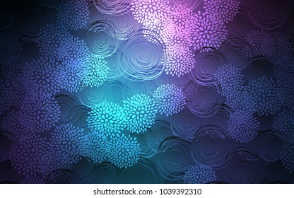 Dark Pink, Blue vector doodle bright pattern. A vague abstract illustration with flowers in doodles style. Hand painted design for web, wrapping, wallpaper.
