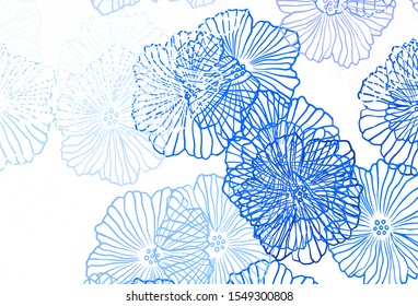 Dark Pink, Blue vector doodle layout with leaves. Modern abstract illustration with flowers. Colorful pattern for kid's books.