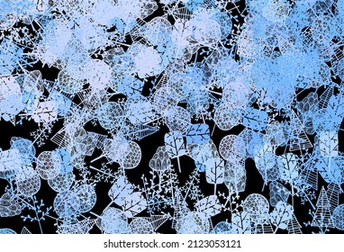 Dark Pink, Blue vector doodle background with trees, branches. Brand new illustration in simple style with trees. New template for your brand book.