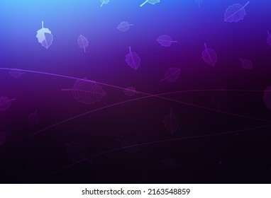 Mapa de doodle vectorial azul oscuro rosado con árboles, ramas. Ilustración colorida con flores de estilo doodle. Plantilla para fondos de teléfonos móviles.