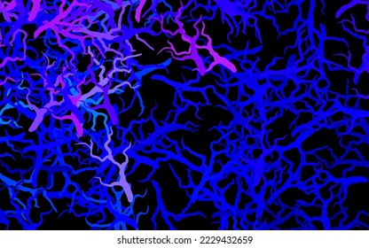 Dark Pink, Blue vector doodle backdrop with branches, leaves. Colorful illustration in doodle style with leaves, branches. Brand new style for your business design.