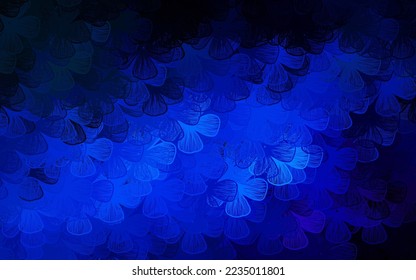 Dark Pink, Blue vector doodle background with trees, branches. Colorful illustration in doodle style with flowers. Hand painted design for web, wrapping.