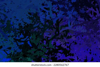 Dark Pink, Blue vector doodle texture with leaves, branches. Doodle illustration of leaves and branches in Origami style. Brand new style for your business design.