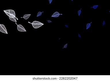 Dark Pink, Blue vector doodle backdrop. Sketchy doodles with colorful gradient leaves. The template for background of cell phones.