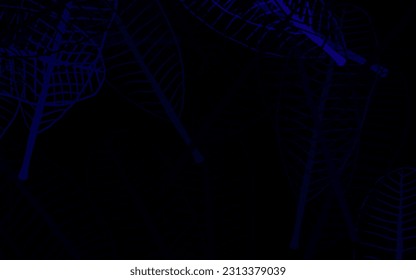 Pink oscuro, textura de doodle vectorial azul con hojas. Ilustración de hojas en estilo Origami con gradiente. El mejor diseño para su negocio.