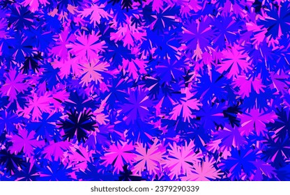 Dark Pink, Blue vector doodle backdrop with flowers. Colorful illustration with flowers in doodle style. Colorful pattern for kid's books.