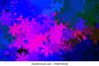 Dark Pink, Blue vector elegant wallpaper with flowers. Creative illustration in blurred style with flowers. Brand new design for your business.