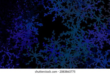 Dark Pink, Blue vector elegant wallpaper with flowers, leaves. An elegant bright illustration with leaves and flowers. New template for your design.