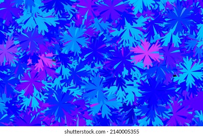 Dark Pink, Blue vector elegant wallpaper with flowers. Decorative design of flowers on white background. Colorful pattern for kid's books.