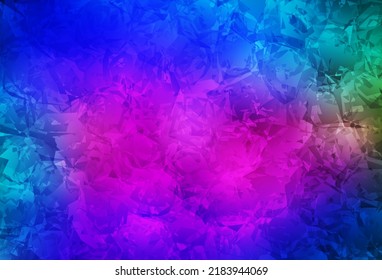Dark Pink, Blue vector elegant pattern with roses, flowers. Glitter abstract illustration with flowers. Hand painted design for web, leaflets.