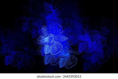 Dark Pink, Blue vector elegant background with flowers. Brand new colored illustration with flowers. Brand new style for your business design.