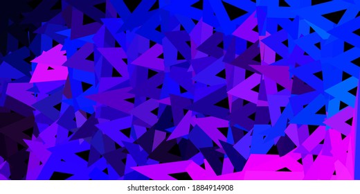 Dark pink, blue vector geometric polygonal layout. Abstract illustration with elegant gradient triangles. Background for web designers.