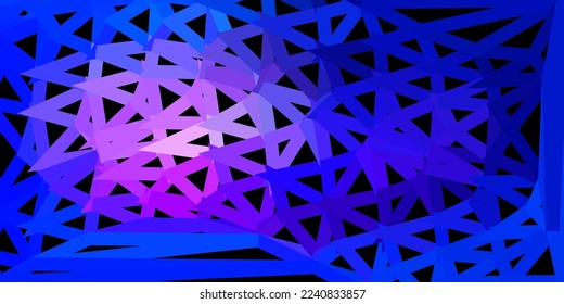 Dark pink, blue vector geometric polygonal layout. New colorful illustration with shapes of gradient triangles. Your business gesign.