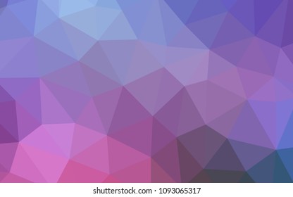 Dark Pink, Blue vector gradient triangles texture. Triangular geometric sample with gradient.  Polygonal design for your web site.