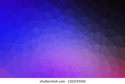 Dark Pink, Blue vector gradient triangles pattern. Shining colorful illustration with triangles. A completely new design for your leaflet.