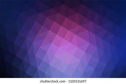 Dark Pink, Blue vector gradient triangles template. Glitter abstract illustration with an elegant triangles. A new texture for your web site.