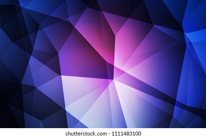 Dark Pink, Blue vector gradient triangles texture. Modern abstract illustration with triangles. Pattern for a brand book's backdrop.
