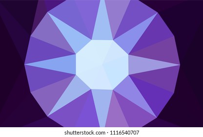 Dark Pink, Blue vector gradient triangles template with a gem in a centre. Colorful abstract illustration with triangles. A new texture for your web site.