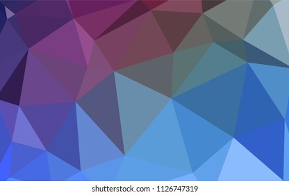 Dark Pink, Blue vector gradient triangles pattern. A sample with polygonal shapes. Textured pattern for your backgrounds.