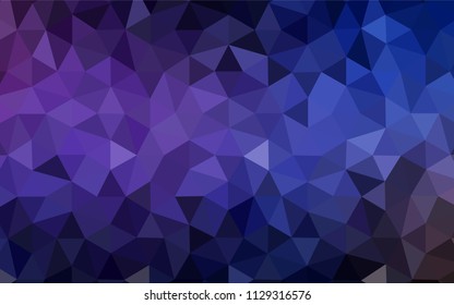 Dark Pink, Blue vector gradient triangles template. Polygonal abstract illustration with gradient. Triangular pattern for your design.