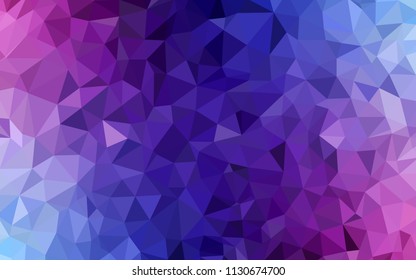 Dark Pink, Blue vector gradient triangles template. Creative illustration in halftone style with triangles. Template for cell phone's backgrounds.