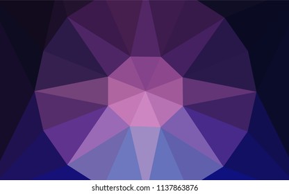 Dark Pink, Blue vector gradient triangles pattern with a gem in a centre. Shining colorful illustration with triangles. Brand new design for your business.