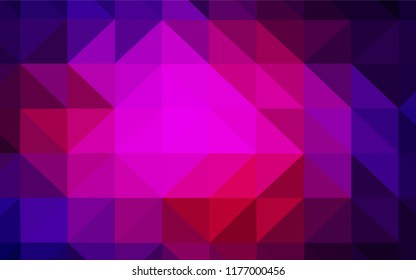 Dark Pink, Blue vector gradient triangles template. A sample with polygonal shapes. Best triangular design for your business.