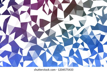Dark Pink, Blue vector gradient triangles pattern. Triangular geometric sample with gradient.  Textured pattern for your backgrounds.