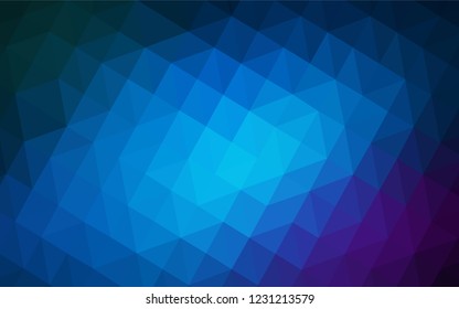 Dark Pink, Blue vector gradient triangles pattern. Triangular geometric sample with gradient.  Pattern for a brand book's backdrop.