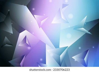 Dark Pink, Blue vector gradient triangles template. Shining colorful illustration with triangles. A completely new design for your leaflet.