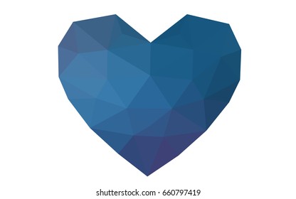 Dark Pink, Blue vector greeting Card Happy Valentine's Day. Lettering with hearts on the white polygonal background. Colored triangular illustration for your business.