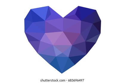 Dark Pink, Blue vector greeting Card Happy Valentine's Day. Lettering with hearts on the white polygonal background. Colored triangular illustration for your business.