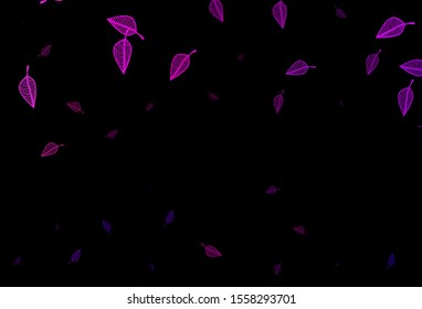 Dark Pink, Blue vector hand painted texture. A vague abstract illustration with leaves in doodles style. Pattern for heads of websites and designs.