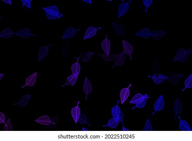 Dark Pink, Blue vector hand painted template. Doodle illustration of leaves in Origami style with gradient. Completely new design for your business.