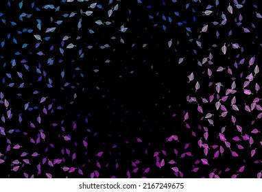 Dark Pink, Blue vector hand painted backdrop. Glitter abstract illustration with leaves. Pattern for brand book.