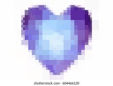 Dark Pink, Blue vector heart isolated on white background. Geometric rumpled rectangular low poly origami style gradient graphic illustration. Polygonal design for your business.