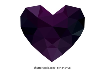 Dark Pink, Blue vector heart isolated on white background. Geometric rumpled triangular low poly origami style gradient graphic illustration. Polygonal design for your business.