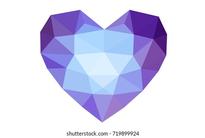 Dark Pink, Blue vector heart isolated on white background. Geometric rumpled triangular low poly origami style gradient graphic illustration. Polygonal design for your business.