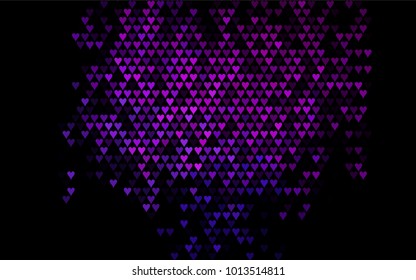 Dark Pink, Blue vector hearts isolated on white background. Cool pattern in origami style with gradient for Valentine day. Graphic illustration for your business design.